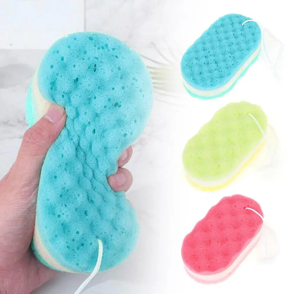 Drei-schicht Bad Schwamm Körper Pinsel Haut Sauber Massage Reinigung Dusche Pinsel Kinder Erwachsene Schaum Schrubben Handtuch Seil Halter – Detail 14