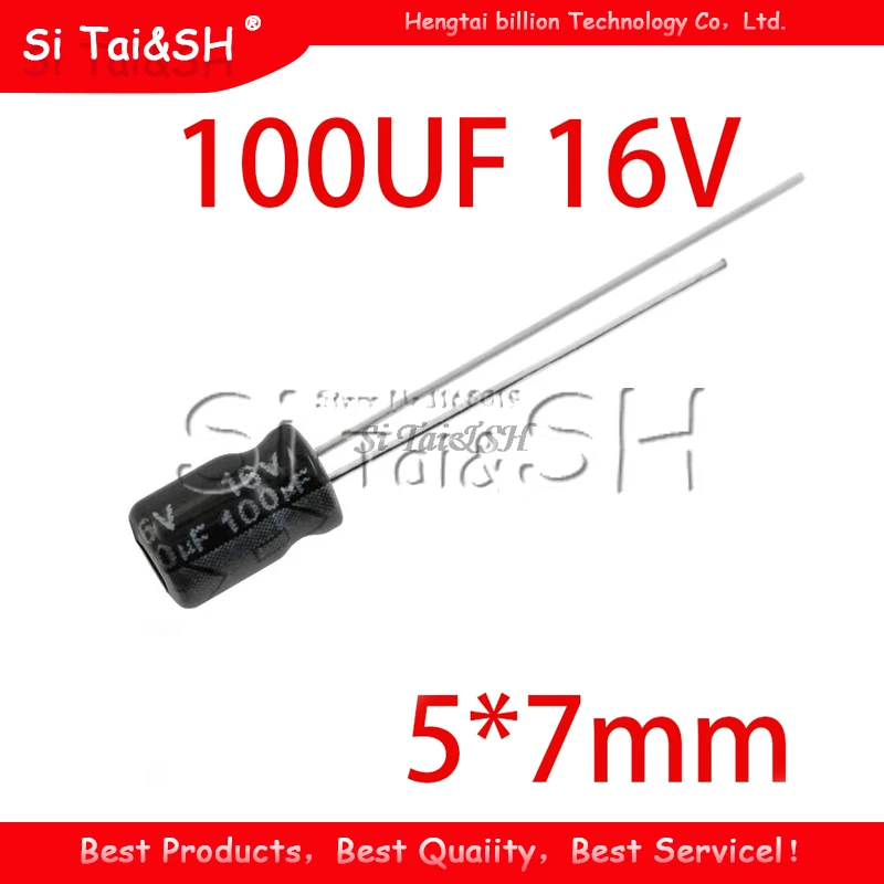 New 50PCS Higt quality 16V100UF 5*7mm 100UF 16V 5*7 Electrolytic capacitor