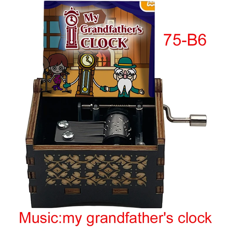 Wooden color print Music Box my grandfather's clock grandfather Birthday Gifts kids toy Christmas Gift home decoration