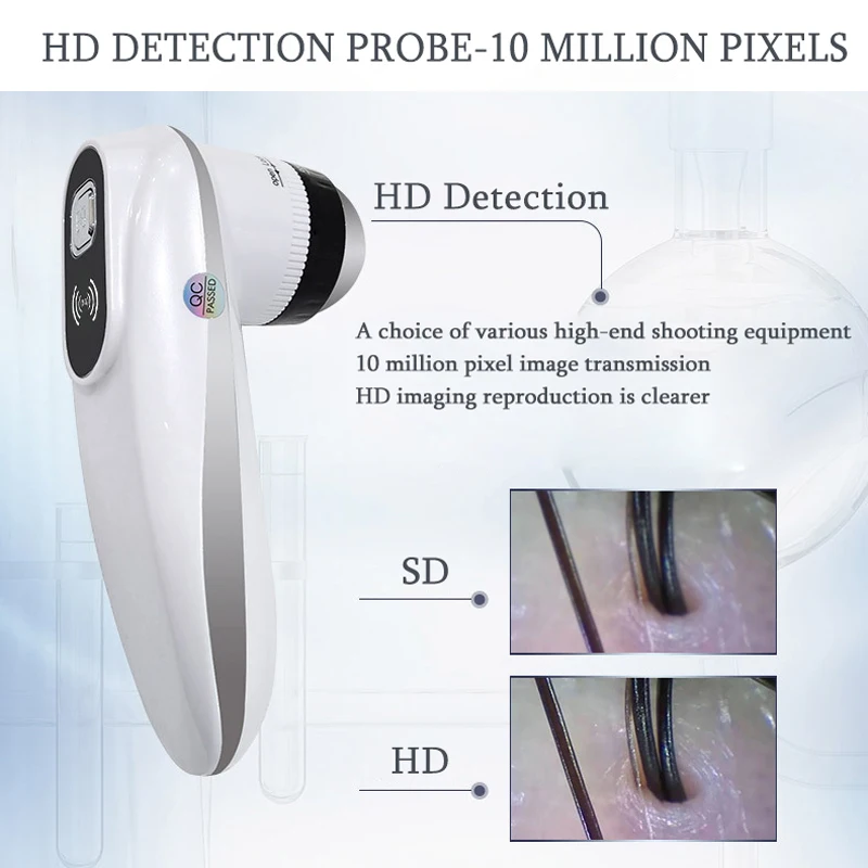 WIFI HD 5G Scalp/Skin /Hair Follicle Detector Rechargeable UV Testing Analysis Magnifier Professional 50X/200X Skin Analyzer skin tester scalp detector dermatoscope magnifier