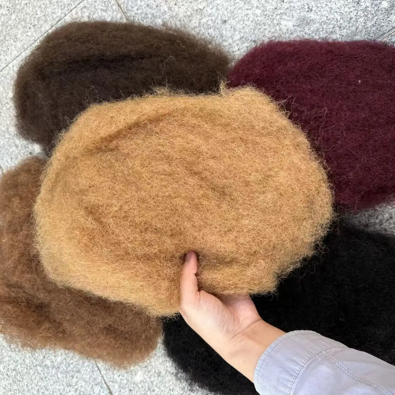 12-22in Brown Blonde QVR SDD quality Afro bulk No Attachment Afro Curly Bulk Human Hair Remy Dreadlock Natural Color Braids Hair 2
