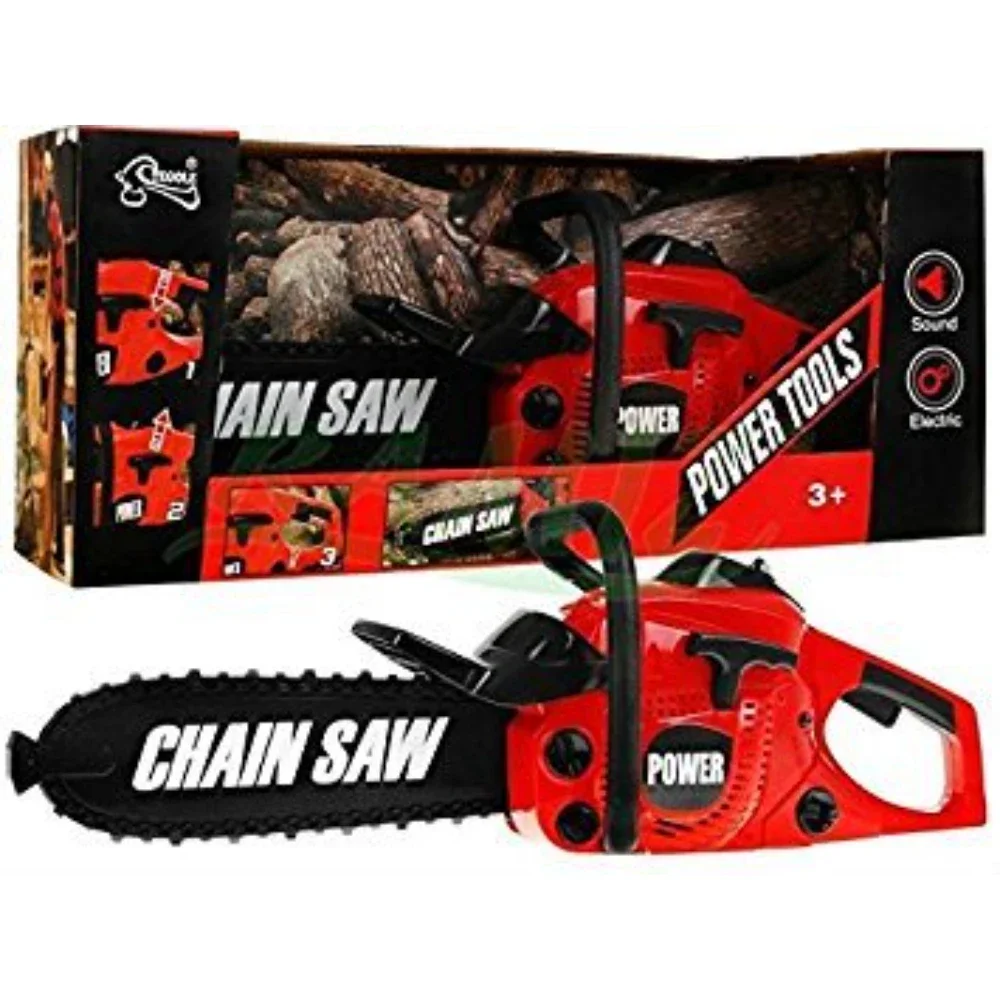 WizKidz Toy Chainsaw for Kids Electric Pretend Play Set with Rotating Chain & Realistic Sounds Outdoor Preschool Tool Toy Gift 3