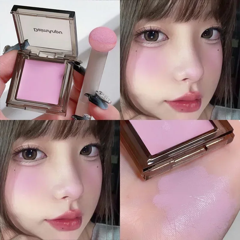 Monochrome Creamy Blush Palette Waterproof Moisturizing Make-up Blusher Mud Cream Cheek Matte Peach Rouge Contour Tint Cosmetics