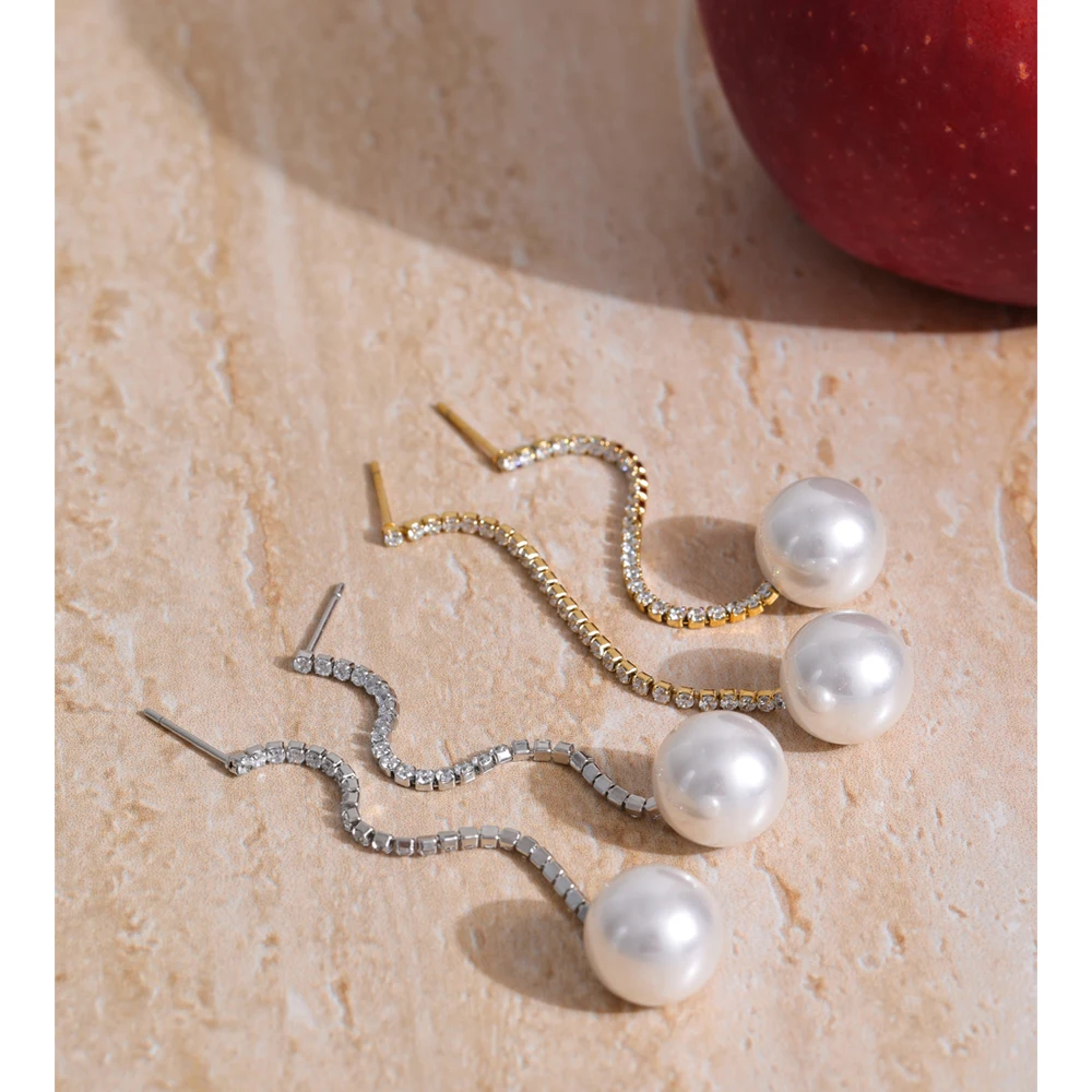 Yhpup Earrings Simulated Pearl Korean Style