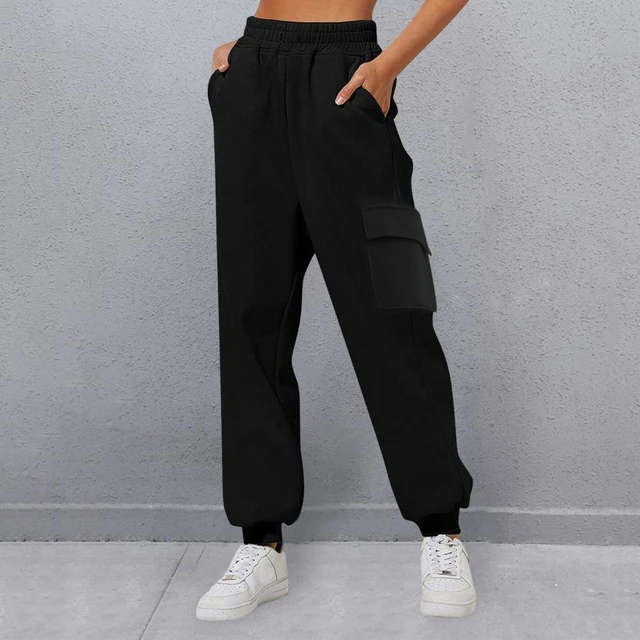 Women Cargo Pants Elastic Waist Loose Ankle Length Women Trousers Multi Pockets  Casual Lady Sports Long Trousers - AliExpress