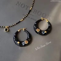 Retro Colorful Dripping Oil Enamel Geometric Metal Circle Round Hoop Earrings for Women Girls Party Travel Jewelry Korean Style