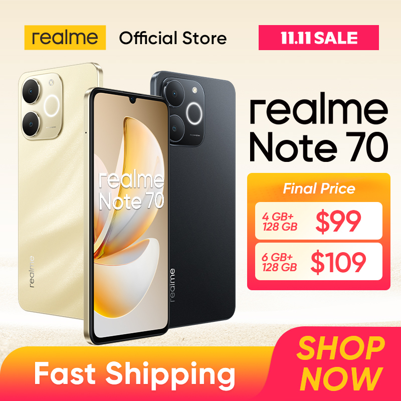  [World Premiere] realme Note 70 Smartphone 6.74" 90Hz Display 6300mAh Battery 15W Charge 13MP AI Camera UNISOC T7250 Chipset 