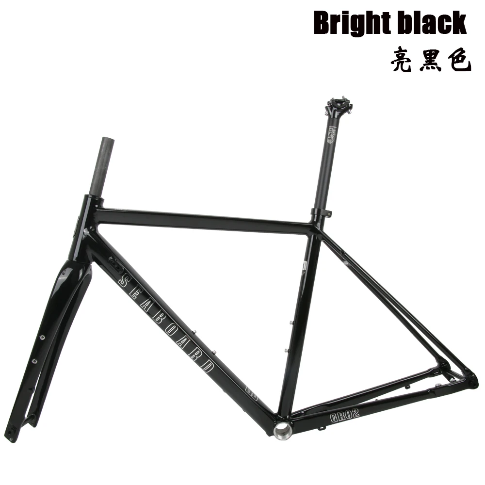 Bicycle Frame Aluminum 700C with Carbon Fork Thru Axle 12x142mm for Road Gravel Off-Road Disc Brake