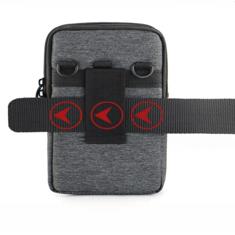 HAISSKY Men's Hook & Loop Belt Holster Phone Pouch with Zipper Bags and Crossbody Lanyard