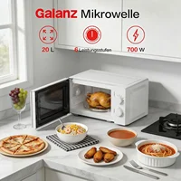 Four à micro-ondes compact Galanz P4, 20 litres, 700 watts, commande mécanique, 6 niveaux de puissance, fonction dégivrage, idéal pour appartement, dortoir, bureau 2