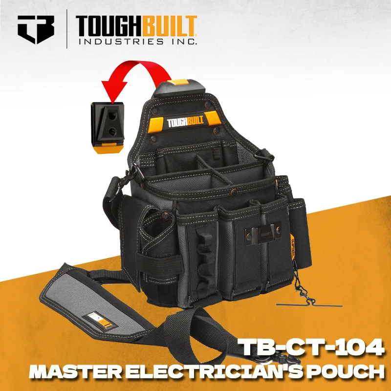 TOUGHBUILT TB-CT-104 Master Electrician's Pouch Shoulder Strap Waist Pack Organizer Toughbuilt Pouch Bag Tool Accessories tool bag tool bags storage bag tool kit bag electric tool bag electricians pouch tool belt organizer tool case