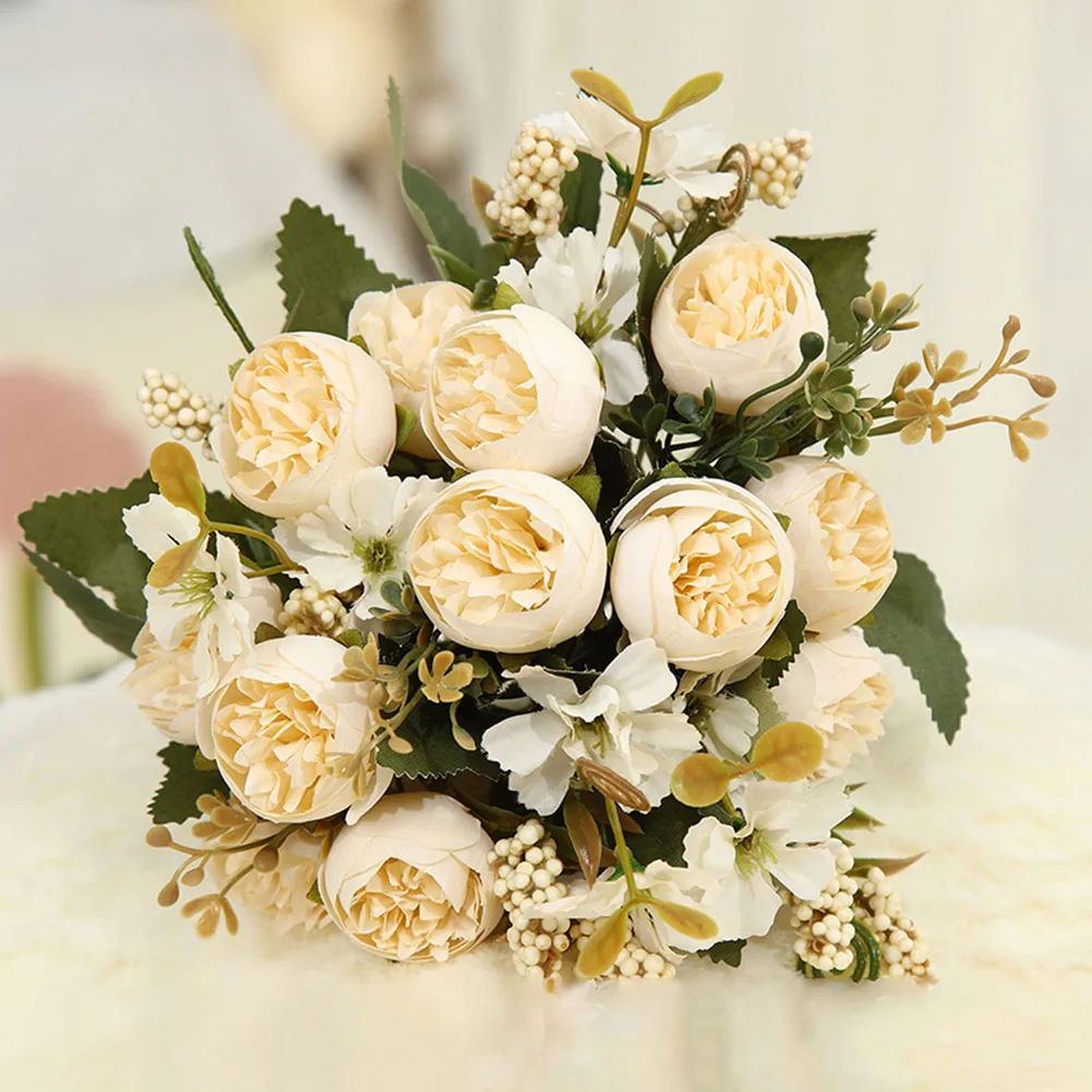 

Simulated Bouquet Cloth Rose Fake Flower Wedding Room Layout Office Decoration Wedding Bridal Shower House Kitchen Decoration