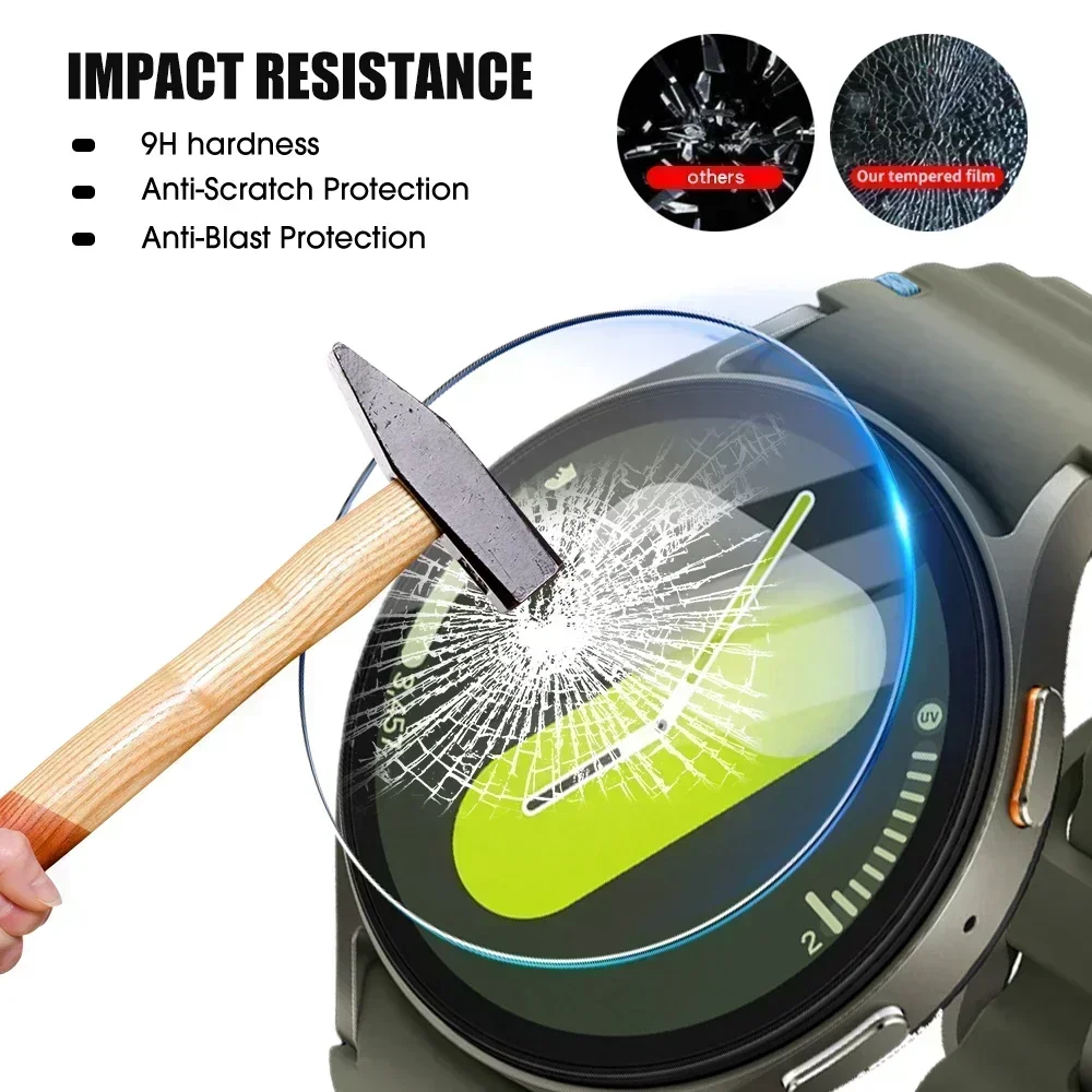 Tempered Glass for Samsung Galaxy Watch 7 Ultra 6 5 Pro 4 40/44/42/46/47mm Watch 7 Ultra Film Tool Easy Instal Screen Protectors