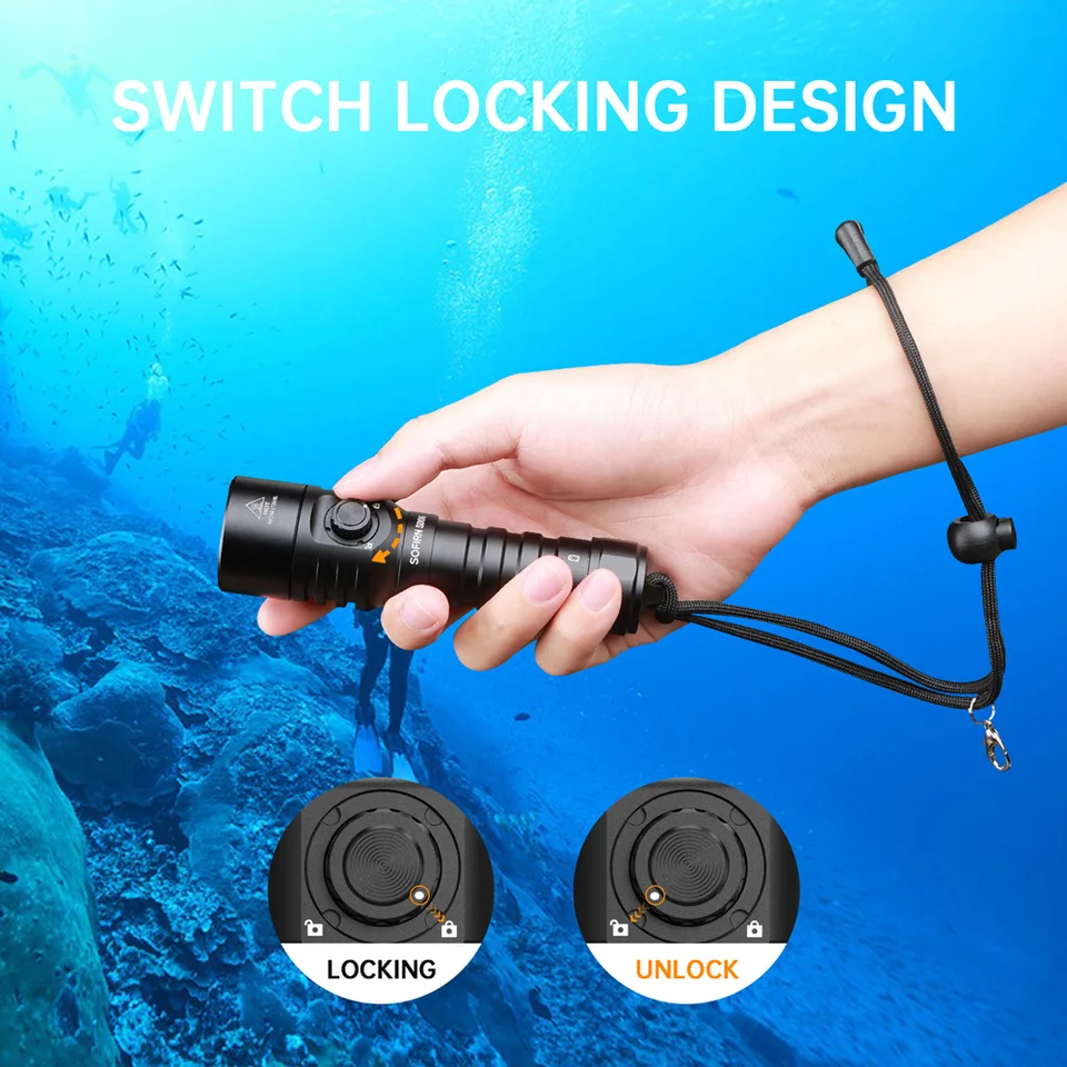 Waterproof Flashlight Sofirn SD06 Scuba Diving Flashlight 3200