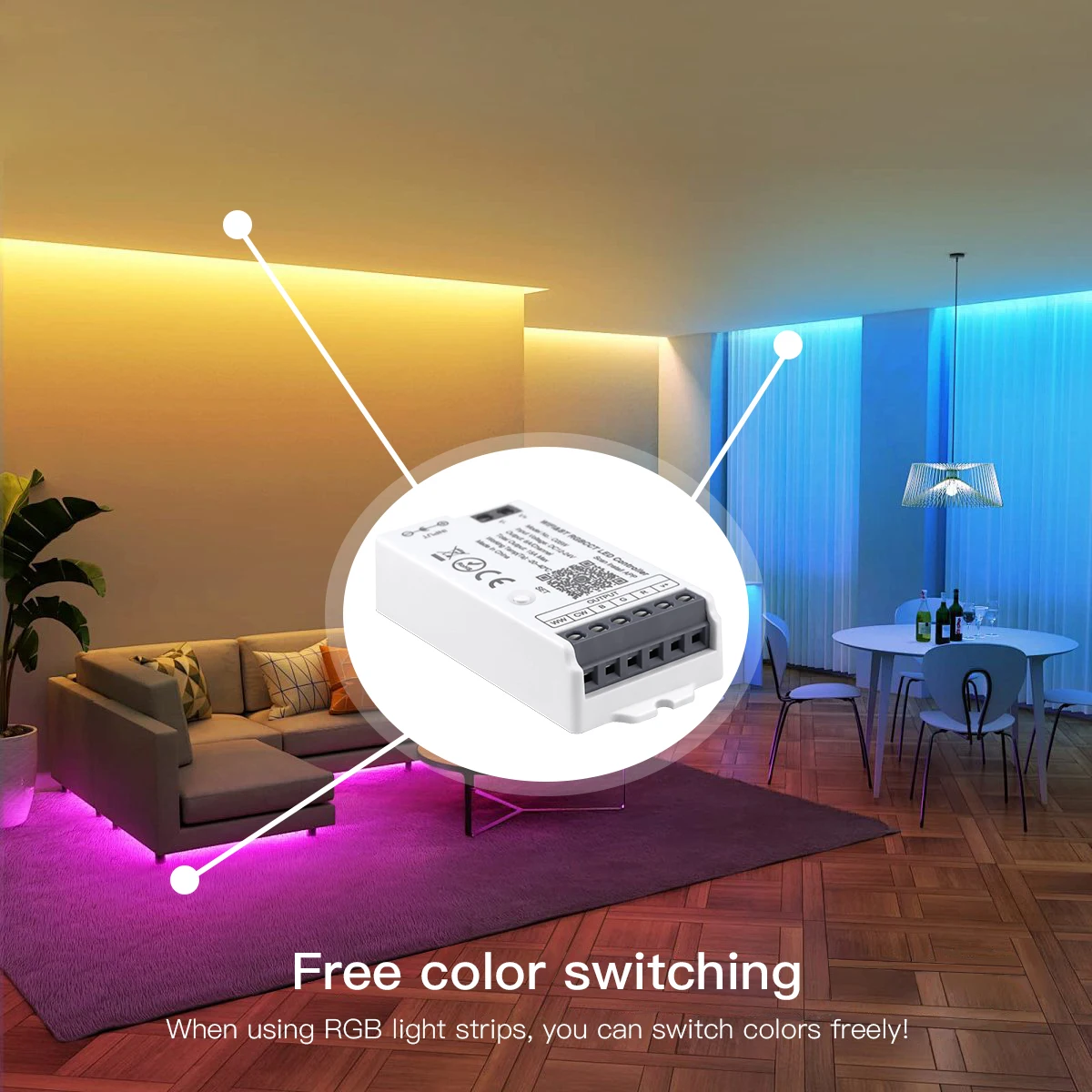 12-24V Smart Home LED Controller Smart Life WiFi&Bluetooth Control RGBCCT RGBW RGB Controller For Led Strip Tuya Dimmer Switch