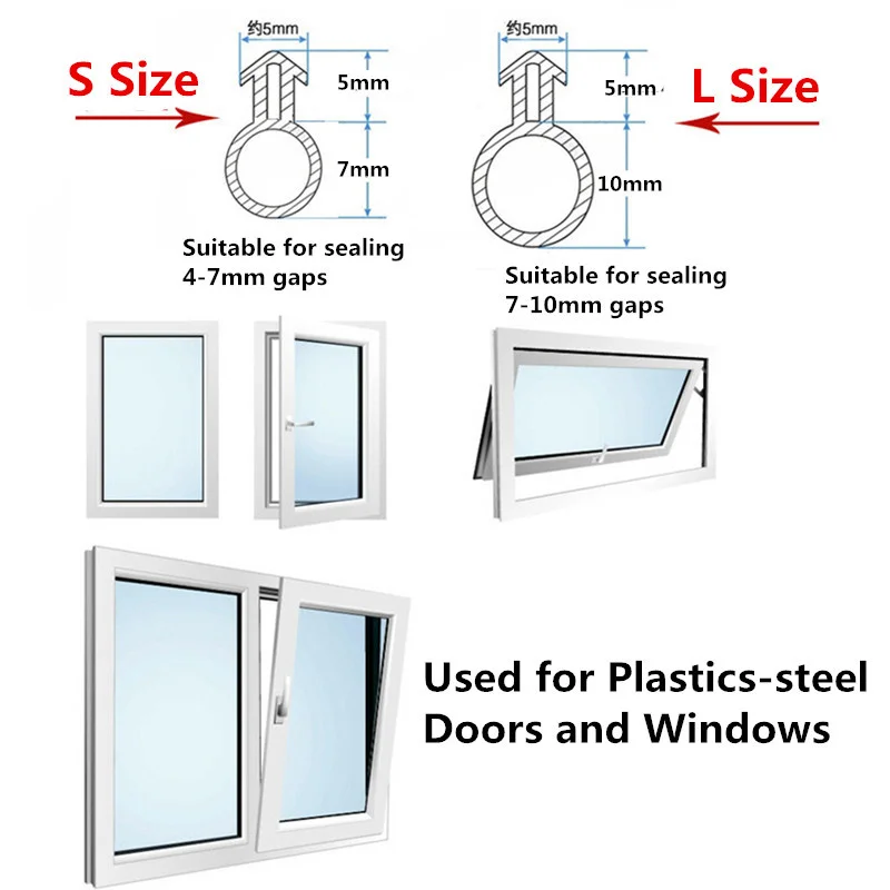 10m O Type Plastic Steel Door Window Block Sealing Weather Stripping Silicon Rubber Elastic Band Hollow Bulb Draft Stopper Magic Door seal strip Sealing strip tape Window seal strip Sealing tape Rubber seal strip Rubber door weatherstripping Door draft stopper Door weatherstripping Silicone seal strip Sealing strip Waterproof tape