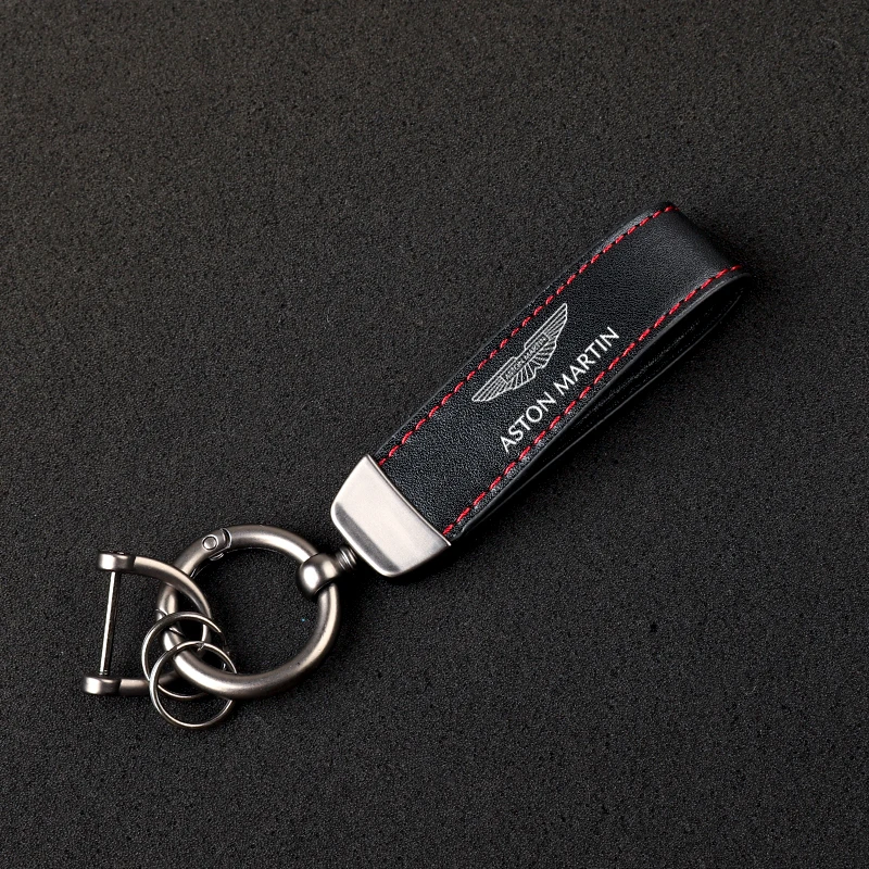 Aston Martin Premium Lederen Sleutelhanger - Handige clipsluiting voor broeklus