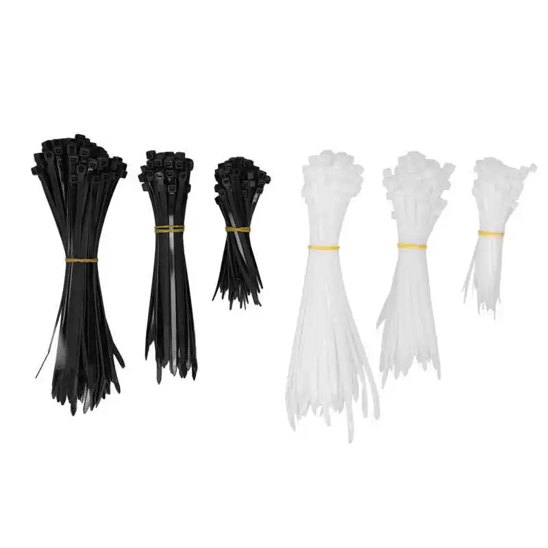 

400Pcs 4/6/8in Cable Nylon Self Locking Wire Ties Assorted Sizes Wire Cord Management Tool Wiring Accessories