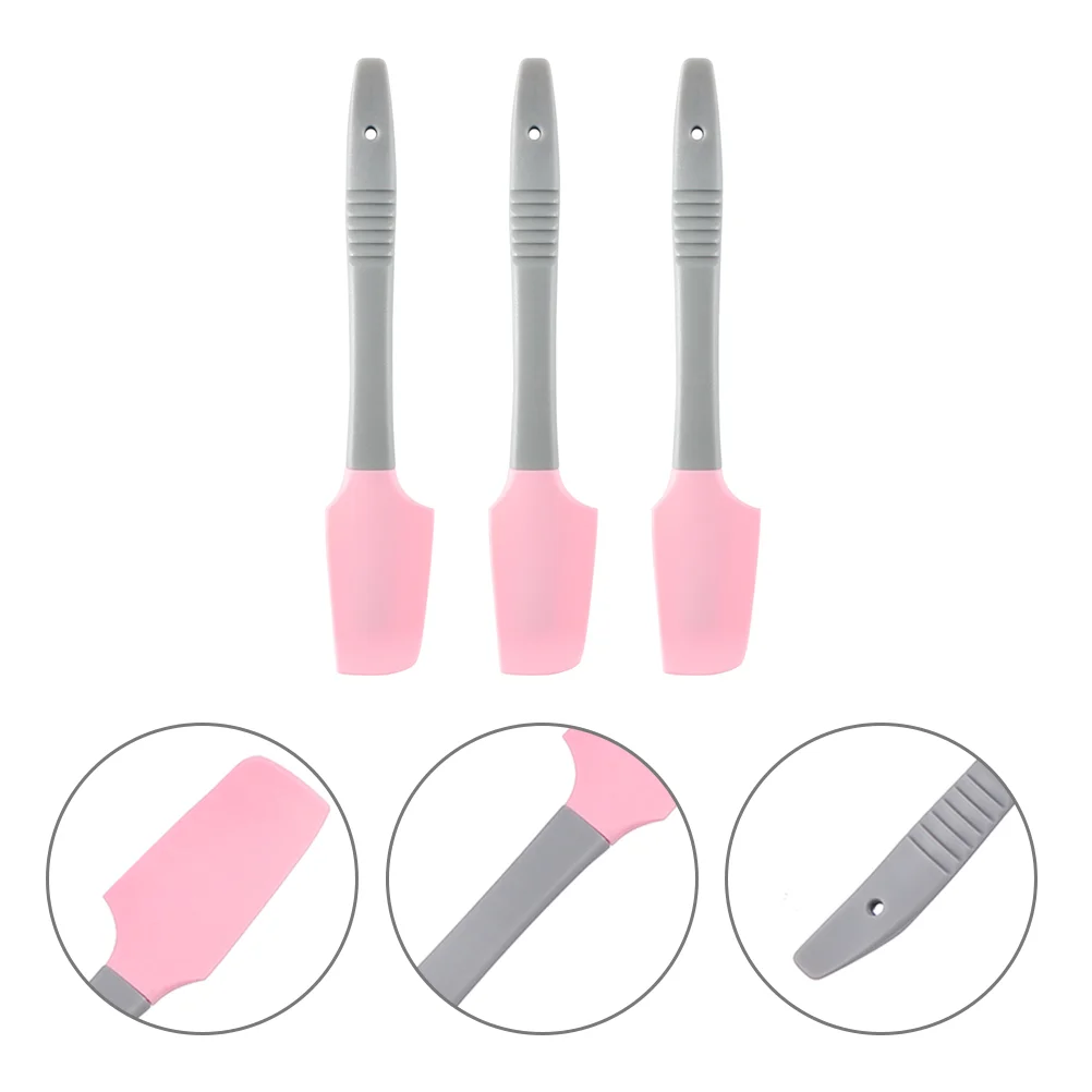 3 Pcs Spatula Silicone Wax Professional Waxing Stick Depilatory Cream Pink Portable Applicator 4