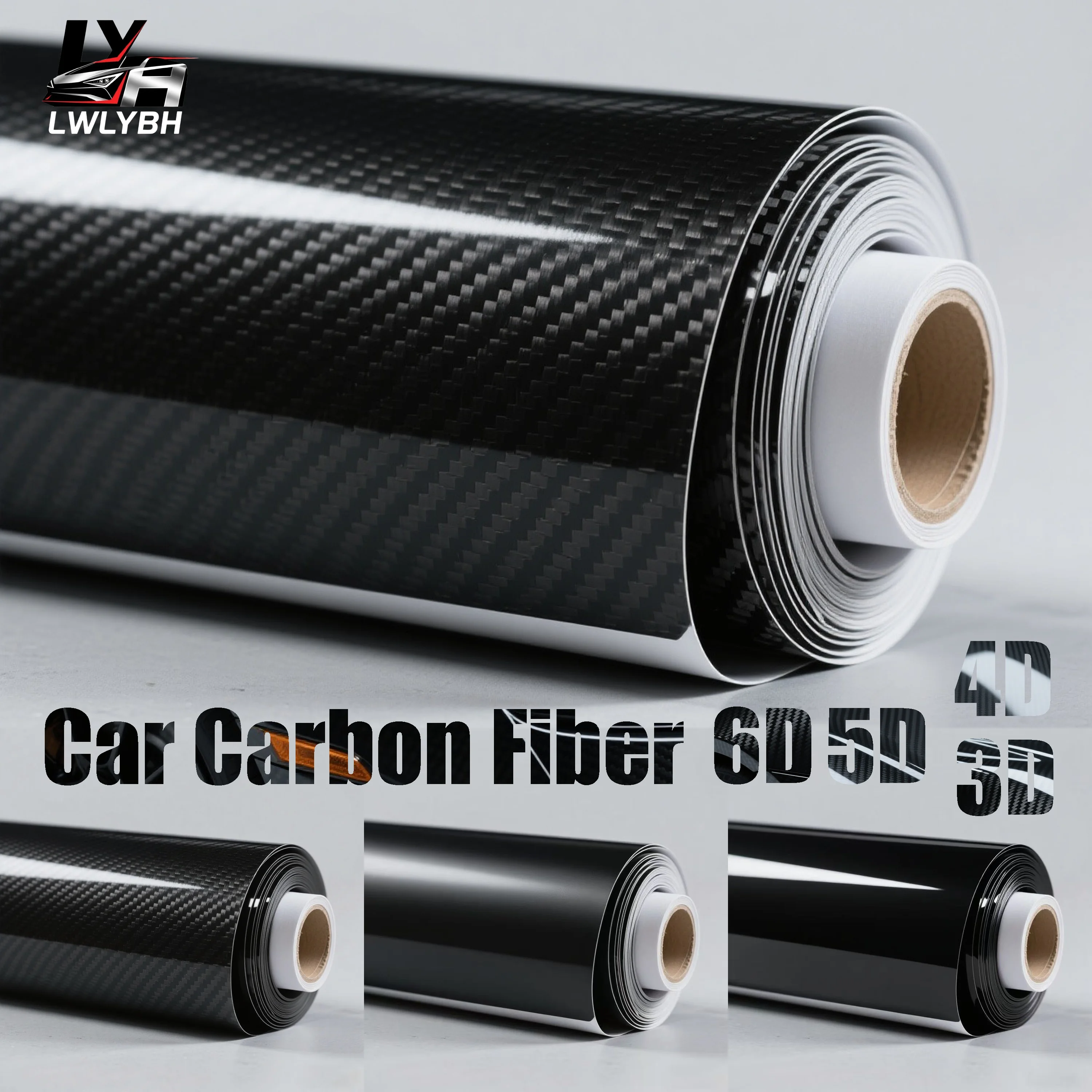 Carbon Fiber Car Body Film Black Vinyl Auto Wrap Sticker Matte Glossy Motorcycle Protective Film 6D 5D 4D 3D Vehicle Cover Foil
