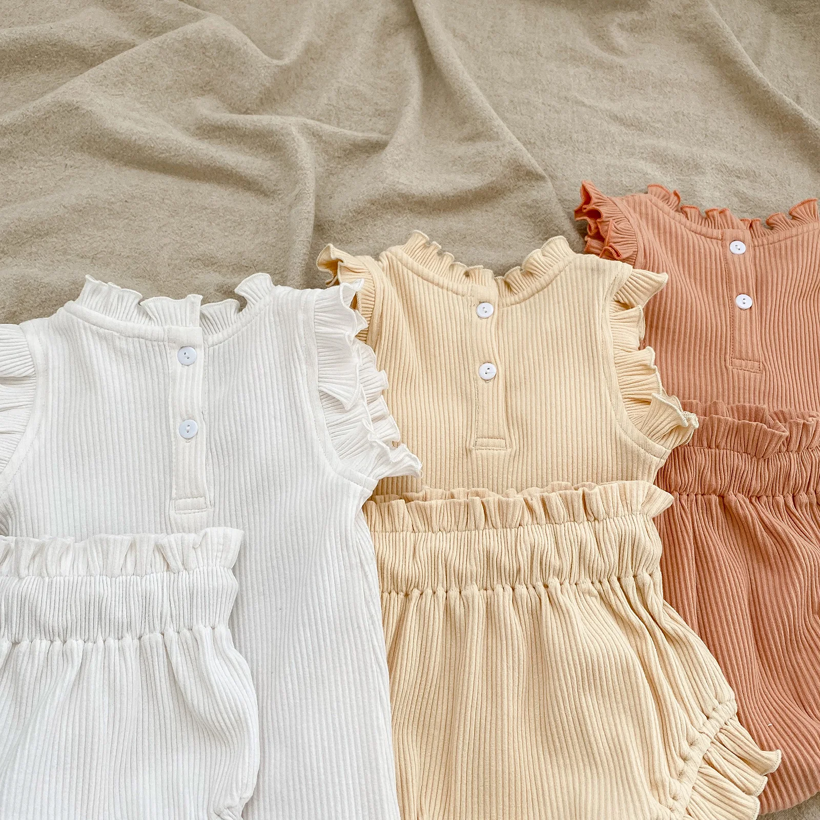 Baby Girl Ruffle Bodysuit Set 3