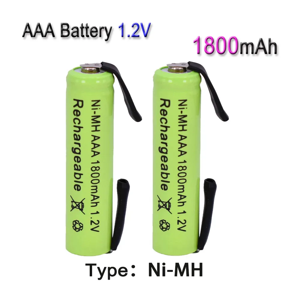 AAA 1.2V 1800mah  ni-mh vel Behegesztés tabs újratölthető Üteg Pártsejt, számára Elektromos Srác, Borotva, Fogkefe