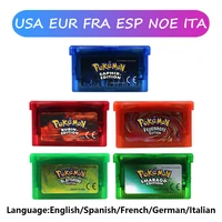 GBA Game 32 Bit Video Game Cartridge Console Card Pokemon Emerald Ruby FireRed LeafGreen Sapphire Multi-language for GBA/NDS 1