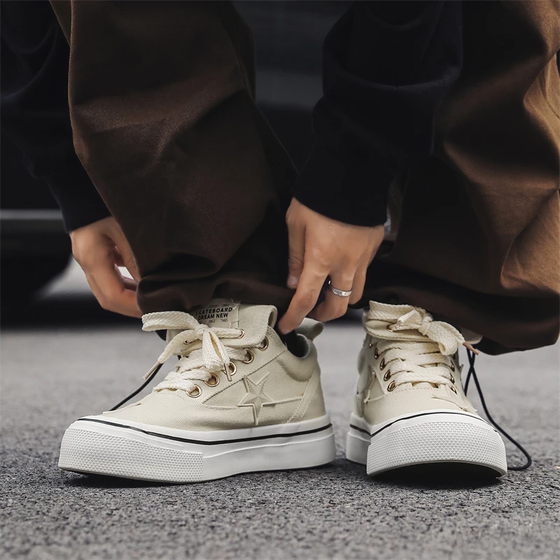 Men's Slip-on Canvas Shoes Casual Breathable Non-Slip Loafers Walking Shoes Fashion Lightweight Comfortable Sneakers for Male 4