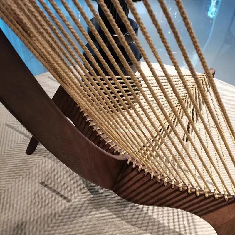 Solid wood sailing chair, designer harp chair, artistic creativity, bedroom lounge chair