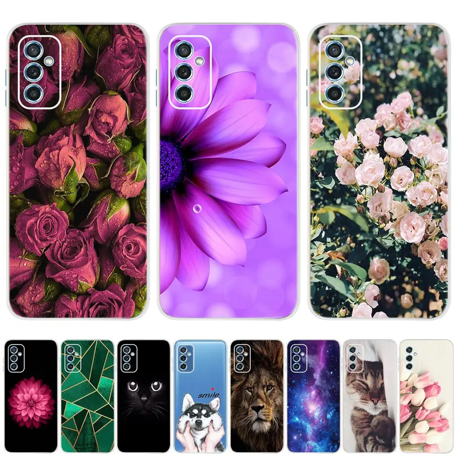 Per Samsung Galaxy A52 A52S M52 5G Custodia Trasparente Con Stampa Floreale Per Donna Moda Samsung A52S A 52 5G Soft Tpu Fundas