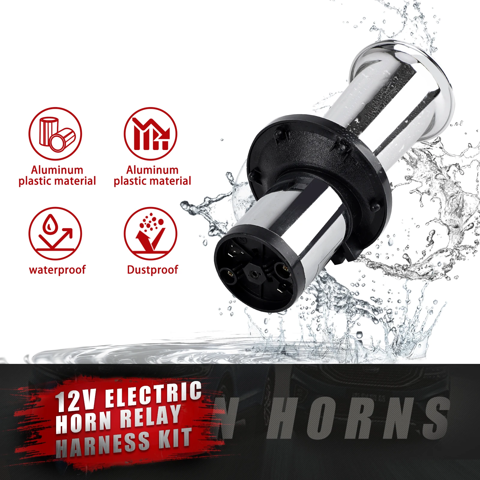 Car Air Horn Chrome OOGA 12V 110DB For Ford Model T Style