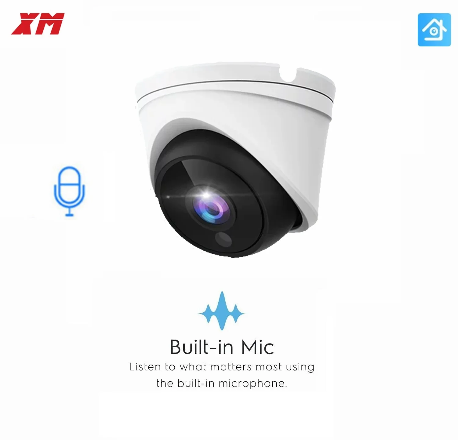 Telecamera IP 4K XM POE 8MP Audio IR Dome AI 3MP/4MP/5MP Visione notturna Supporto 85ft Rilevamento umanoide con un ripristino chiave - immagine 2
