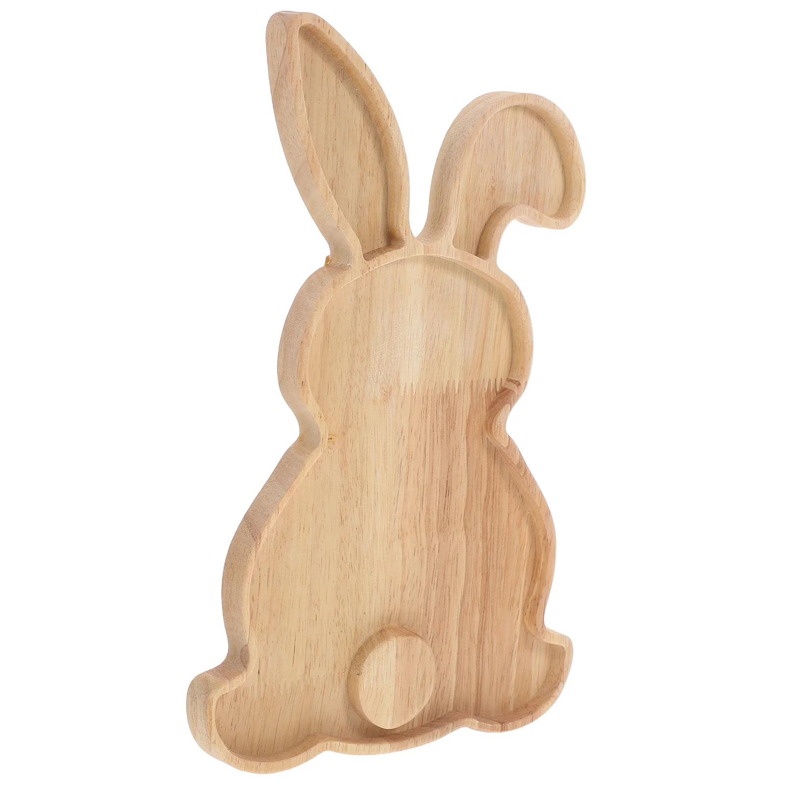 Rabbit Tray Decorative Wood Breadboard Easter Bunny Plate Vegan Snacks Serving Dessert Dish Desktop 4