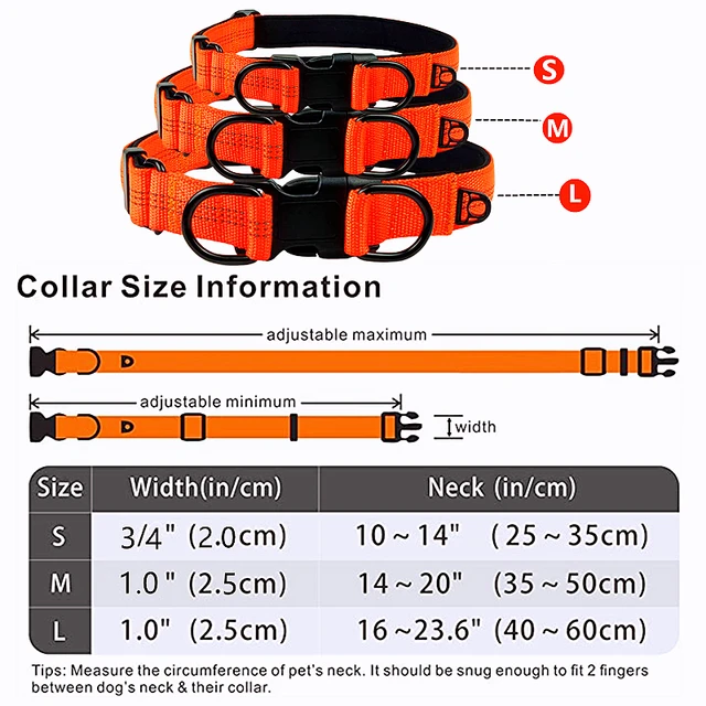 Collare E Guinzaglio Riflettente Per Cani - Con Neoprene Traspirante, Regolabile Per Taglie Piccole A Grandi - Foto 2