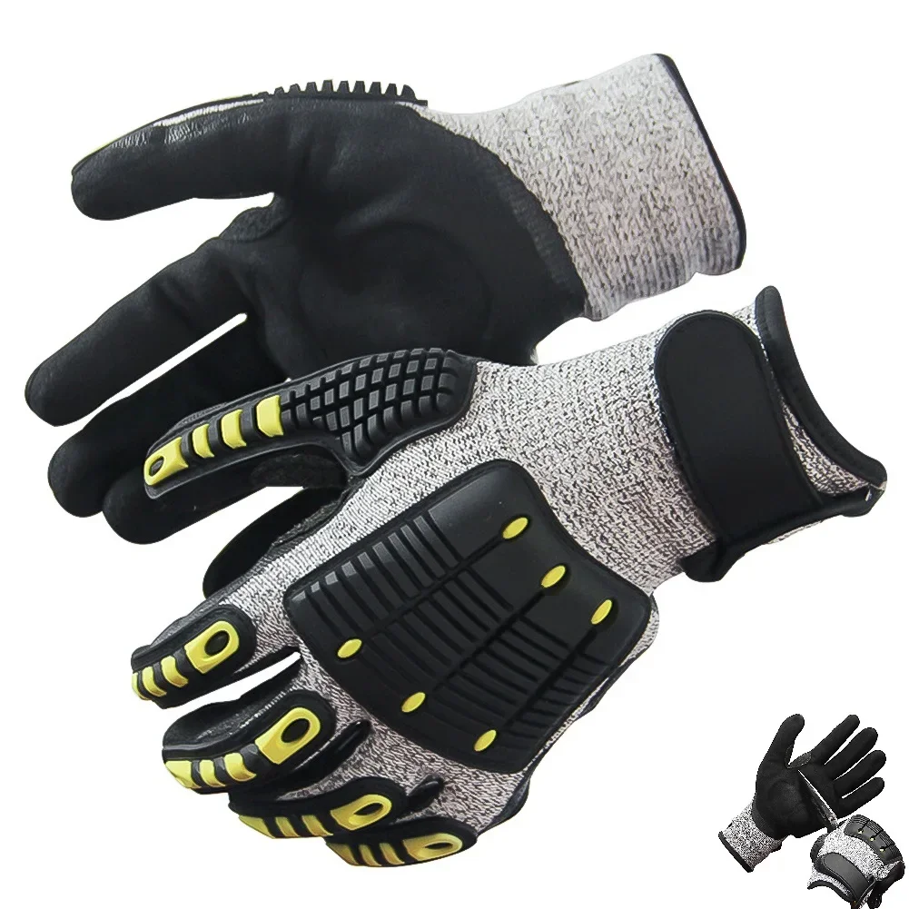 Work gloves Sports gloves TPR Mechanical Anti-vibration Anti-smashing Anti-cutting Anti-collision Gloves Outdoor Cycling Rescue Safety Working Gloves