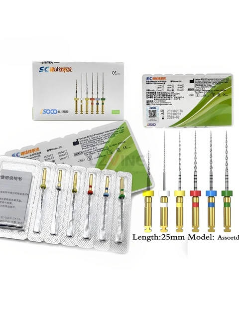 Dental File COXO SOCO SC Root Canal Taper Endodontic File Gold Heat Activated Rotary File Flexible Dentist Materials COXO