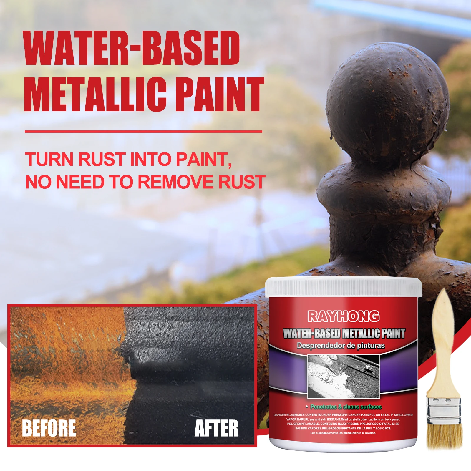 Rust Remover Converter 1000ML Car Anti-Rust Chassis Rust Converter Long Lasting Water-Based Primer Iron Metal Surface Repair paint rust remover,rust remover spray,metal rust remover,rust remover converter,rust resistant primer