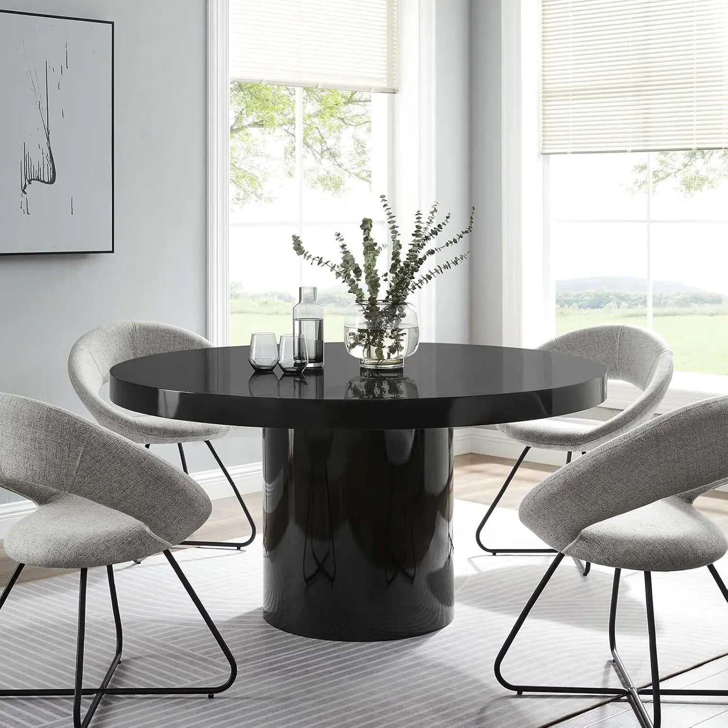 WAL Gratify 60" Round Dining Table, Walnut 5