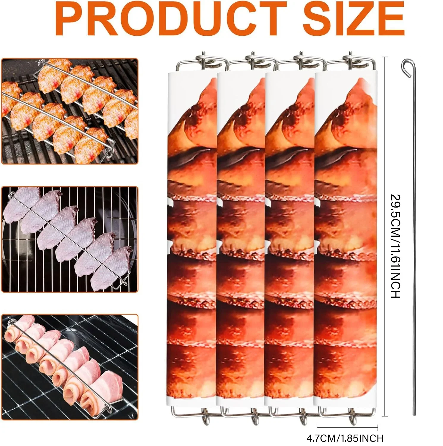 Wing Rails for Grilling Chicken Wings Clamping Flat Wing Rails for Grill BBQ Accessories Grilling Tools Outdoor Picnic Camping grill oven accessories