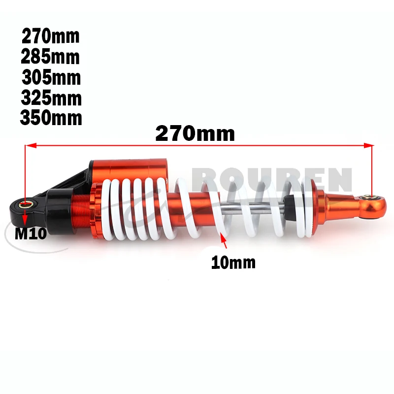 

270mm 305mm 350mm Fork Round Air Shock Absorber Rear Suspension Spring Scooter Dirt Bike Go Kart Quad ATV Motorcycle