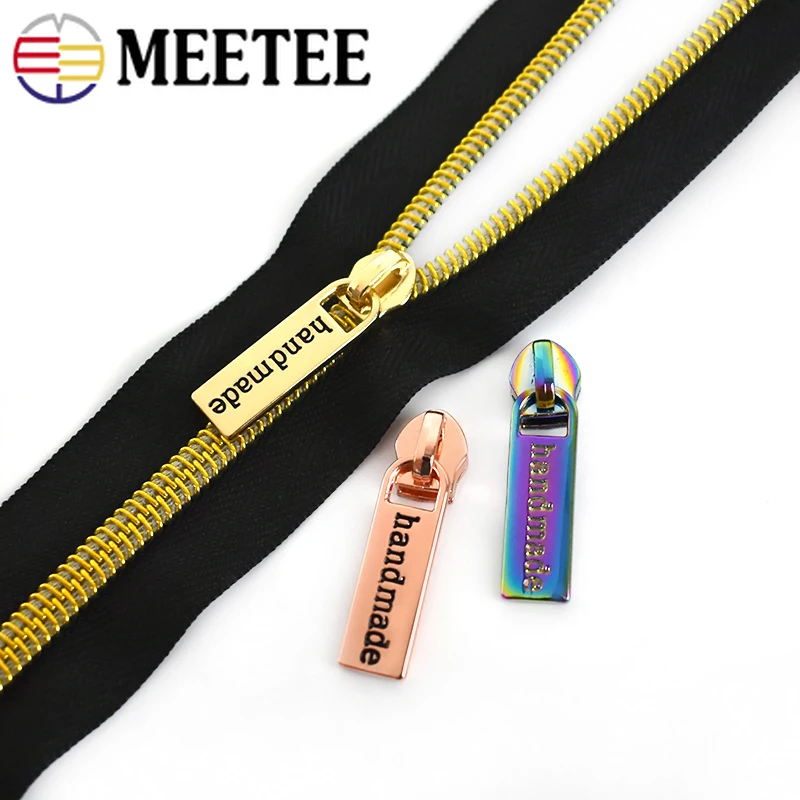 10pcs Meetee Handmade Zipper Sliders for 5# Nylon Zippers Garment Bag Zip Head Puller Repair Kits DIY Sewing Accessories