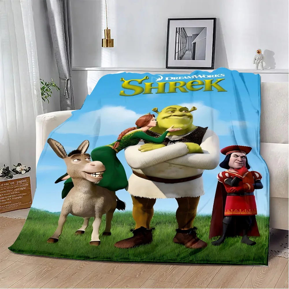 Funny Cartoon Shrek Printed Blanket Picnic Blankets Warm Blanket Soft and Comfortable Blanket Home Travel Birthday Gift 2
