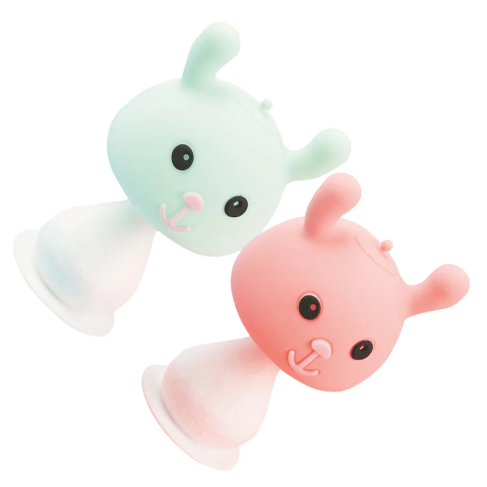 

2 Pcs Baby Teether Toys for Teething Rabbit Mushroom Silicone Silica Gel Chewing Soothing Early Educational Infant
