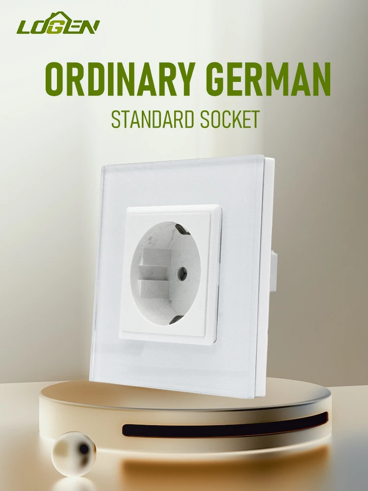 Logen-EU-Standard-Normal-Wall-Socket-220V-Tempered-Glass-Panel ...