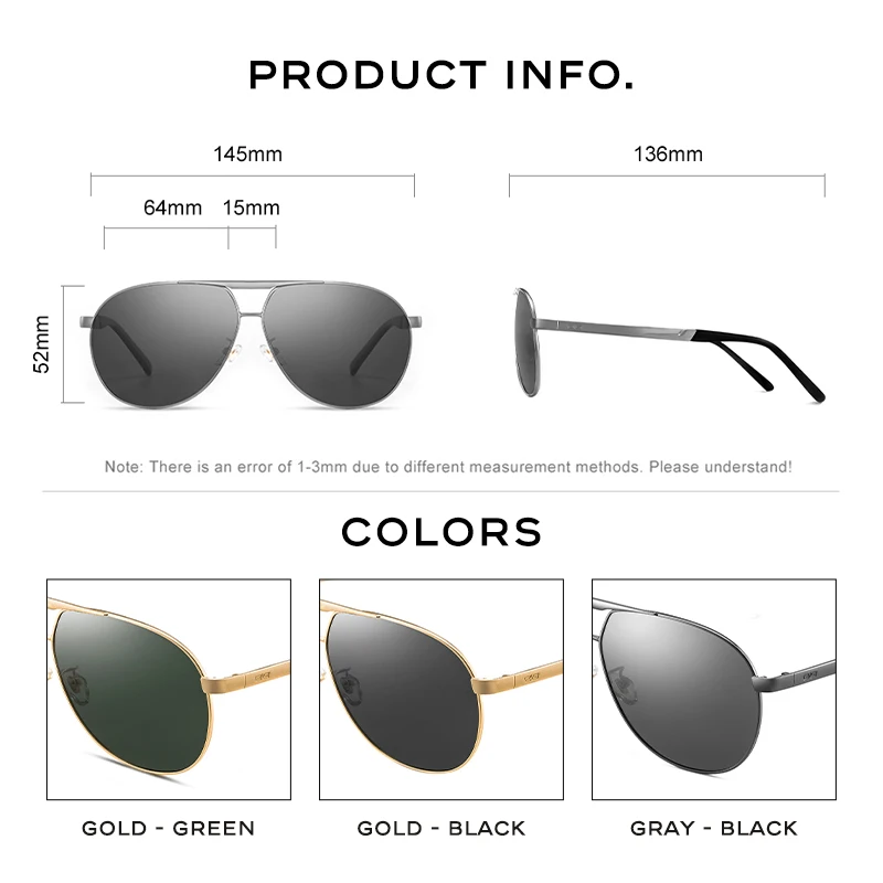 CAPONI Männer Sonnenbrille Fahren Polarisierte Brillen Pilot Klassische Marke Sonnenbrille Hohe Qualität Beschichtung Objektiv Driving Shades_voghion.com