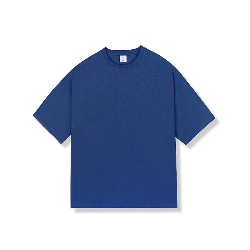 남성용 라운드 넥 반팔 티셔츠, 코튼 FOG 컬러, 단색, 캐주얼, 루즈한 패션, 220G, 여름