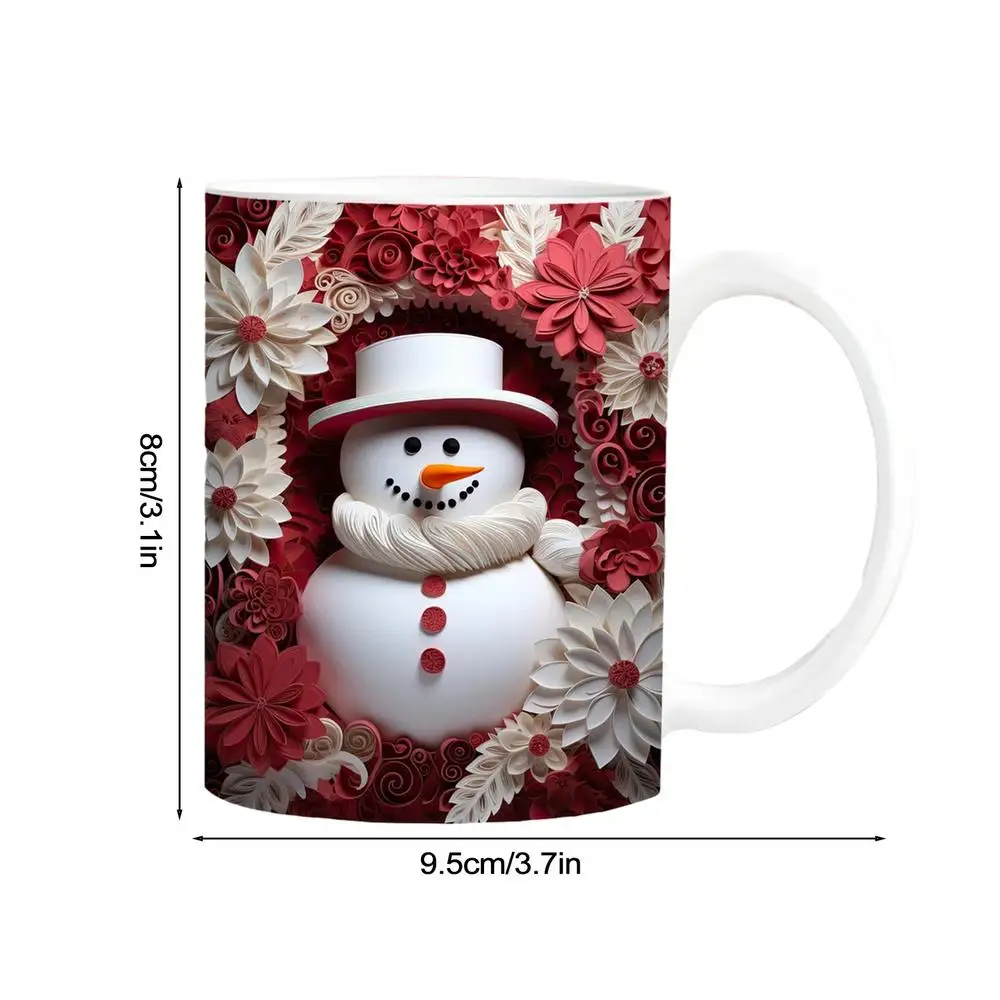 Creative 3D Christmas Ceramic Mug Unique Space Design Snowman Santa Coffee Cup Tea Milk Mug Christmas Gifts For Kids Adults