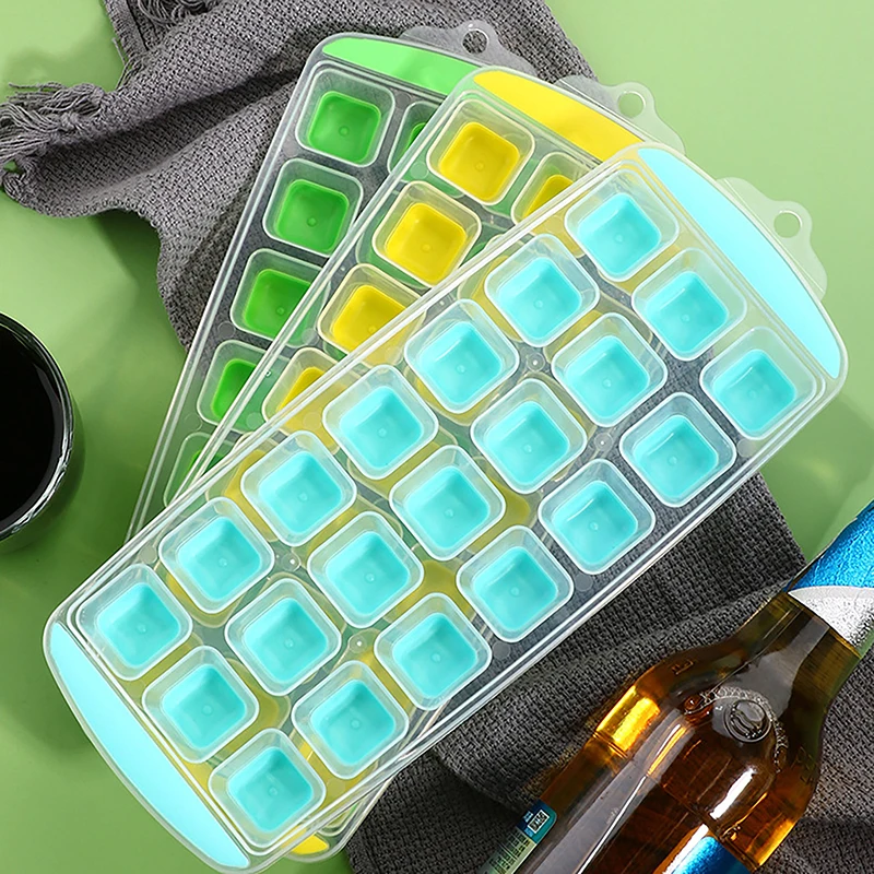 

1Pc Ice Cube Tray Grid With Lid DIY Jelly Reusable Ice Cream Markers Food Grade Kitchen Tools Maker Mold