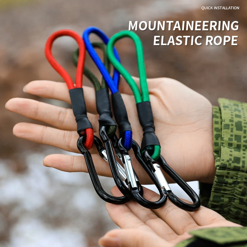 1Pc Tent Elastic Rope Cord Hook Tent Fixation Elastic Stretch Rope Outdoor  Canopy Tarp Tent Fixing Cord String with Carabiner - AliExpress