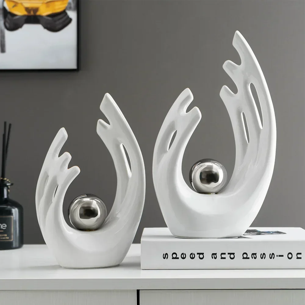 

Modern Simple home decor Ceramic Abstract art statue ornament Nordic sculpture Creative room decor desk Accessories craft gift